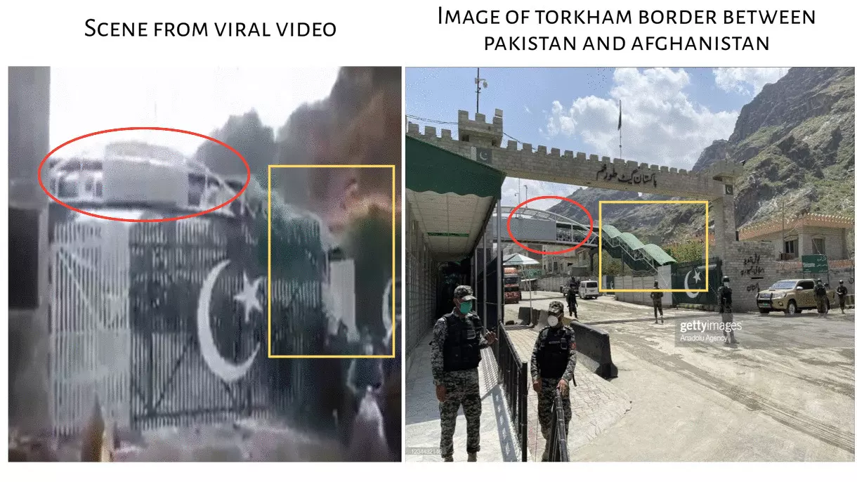 Comparison Between Viral Video and Image Of Torkham Border Comparison Between Viral Video and Image Of Torkham Border