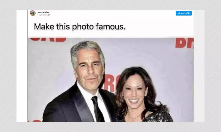 Photo Of US VP Kamala Harris Doctored To Include Jeffrey Epstein
