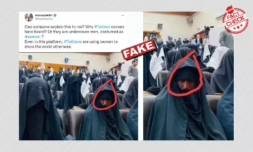 Photo Of Man In Burqa At A Pro-Taliban Womens Meet Is Morphed