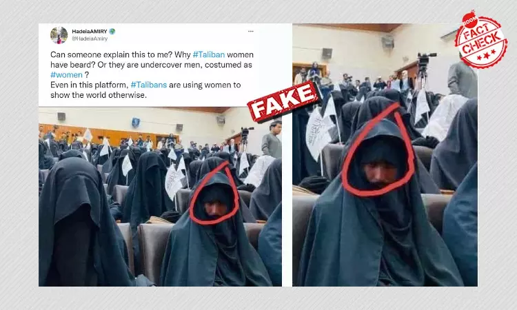 Photo Of Man In Burqa At A Pro-Taliban Womens Meet Is Morphed