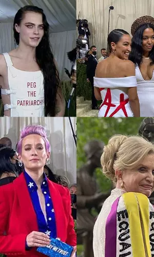 Alexandria Ocasio-Cortez, Cara Delevingne Make Political Statements At Met Gala 2021