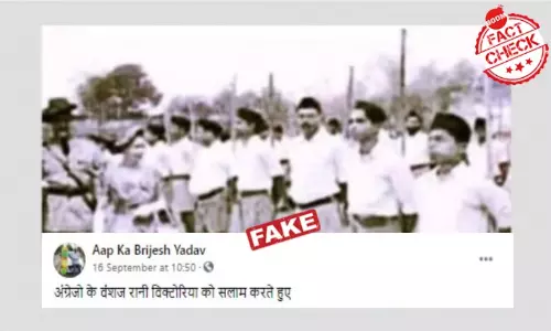 Morphed Image Of RSS Members With British Queen Viral With False Claims