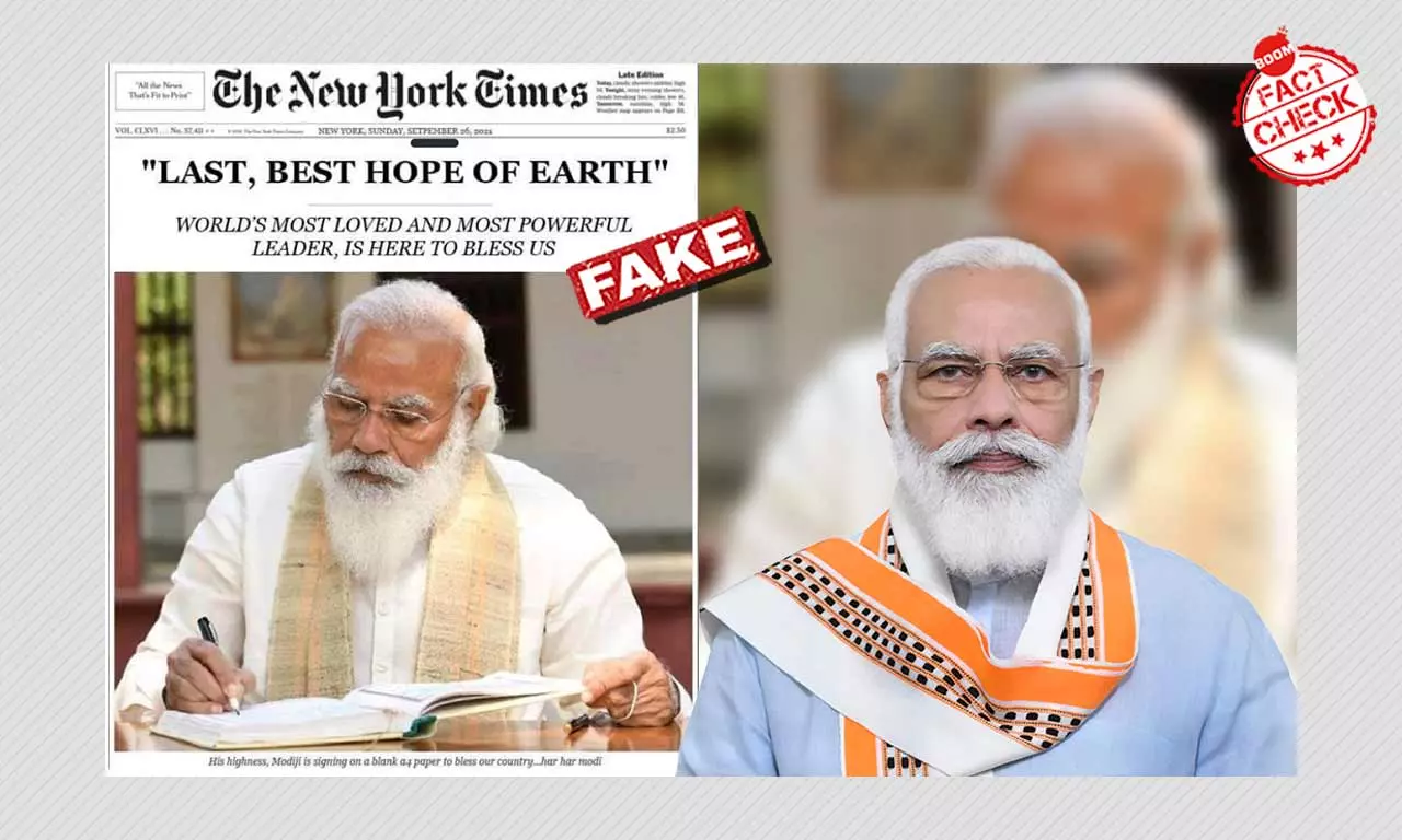 Fake New York Times Front Page With Modi Created As Satire