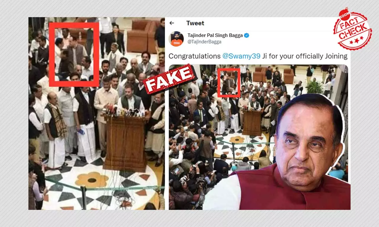 Unrelated Photo Shared As BJP Leader Subramanian Swamy Joining Congress
