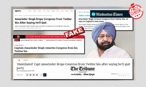 News Outlets Falsely Claim Amarinder Singh Removed Congress From Twitter Bio