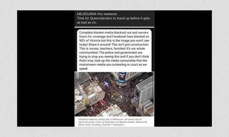 2006 Photo Shared As Protests In Melbourne Against COVID-19 Vaccine Requirements