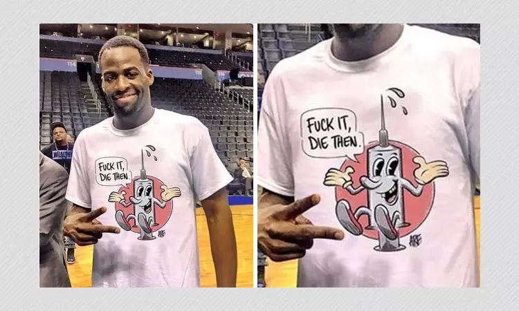 Photo Of Draymond Green Wearing Vaccine Themed Shirt Is Doctored
