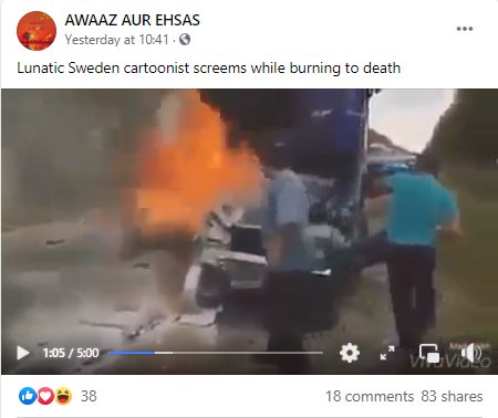 2014 Video Of Car Crash Falsely Linked To Death Of Swedish Cartoonist | BOOM