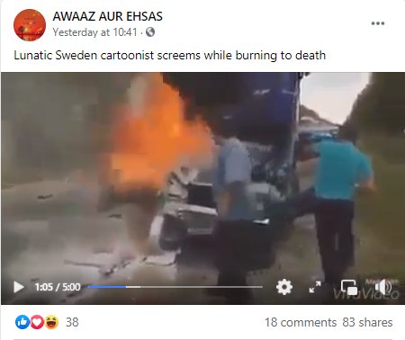 2014 Video Of Car Crash Falsely Linked To Death Of Swedish Cartoonist | BOOM 2014 Video Of Car Crash Falsely Linked To Death Of Swedish Cartoonist | BOOM