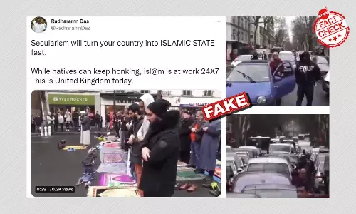 2017 Video From France Of Muslims Praying On A Street Peddled As UK