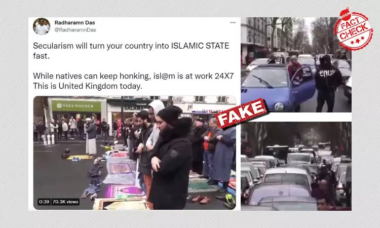 2017 Video From France Of Muslims Praying On A Street Peddled As UK