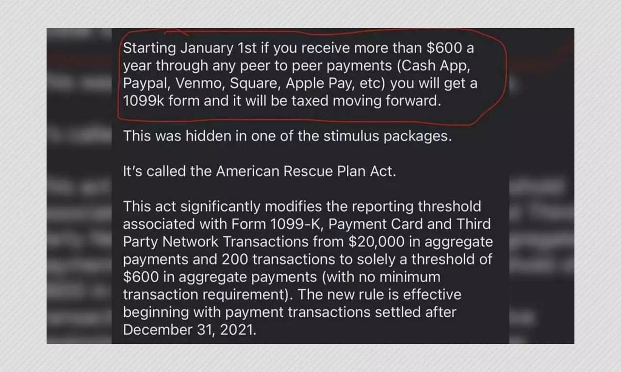 American Rescue Plan Act Does Not Tax Payments Made Through Venmo, Paypal