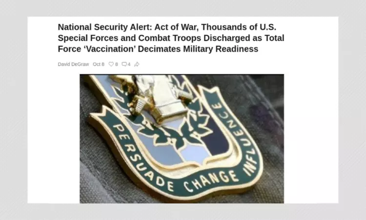 US Troops Have Not Been Discharged For Refusing COVID-19 Vaccine