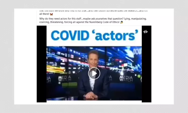 Clipped Video Debunking COVID-19 Crisis Actors Conspiracy Viral