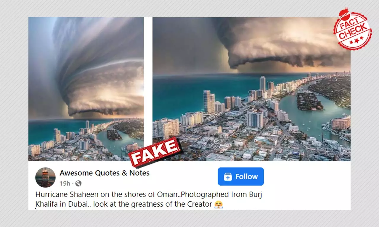 Digital Art Shared As Video Of Cyclone Shaheen Taken From Burj Khalifa