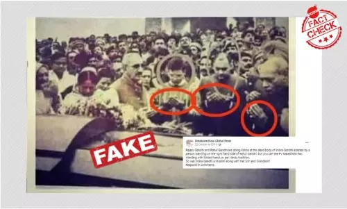 Photo Of Rajiv Gandhi And Rahul Gandhi Was Not Taken At Indira Gandhis Funeral