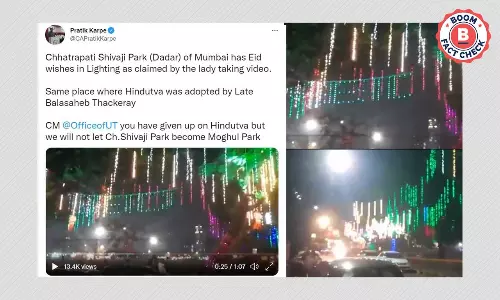 Truth Behind Viral Video Showing Eid Lights At Mumbais Shivaji Park