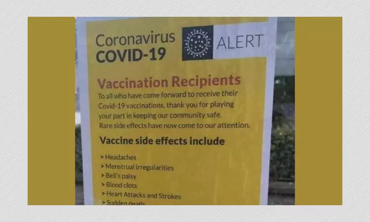 Poster About COVID-19 Vaccine Side Effects Not Issued By Irish Health Agency