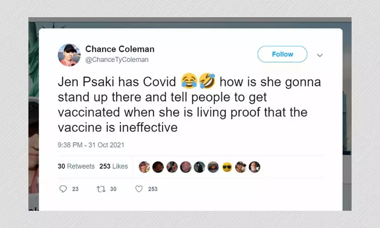 WH Press Sec Jen Psakis COVID-19 Diagnosis Leads To Vaccine Misinfo