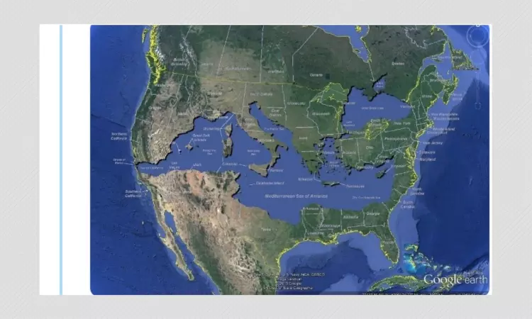 Misleading Map Showing USA Being Submerged Due To Climate Change Viral