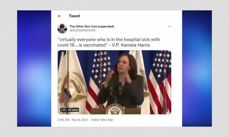 Kamala Harris Did Not Say All Hospitalized COVID-19 Patients Are Vaccinated