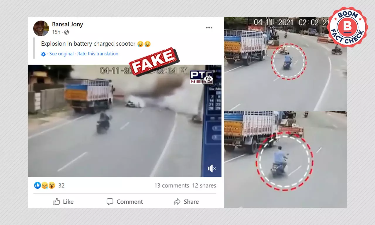Video Of Vehicle Explosion Due To Firecrackers Falsely Linked To Electric Scooters