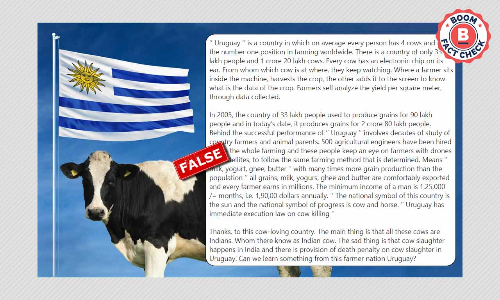 WhatsApp Message Seeking Cow Slaughter Ban In India Citing Uruguay Is Misleading