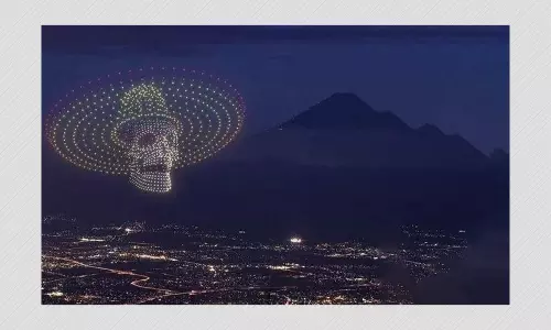 Doctored Image Shared As Day Of The Dead Drone Show In Mexico