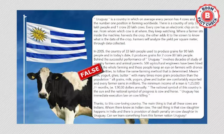 WhatsApp Message Seeking Cow Slaughter Ban In India Citing Uruguay Is Misleading