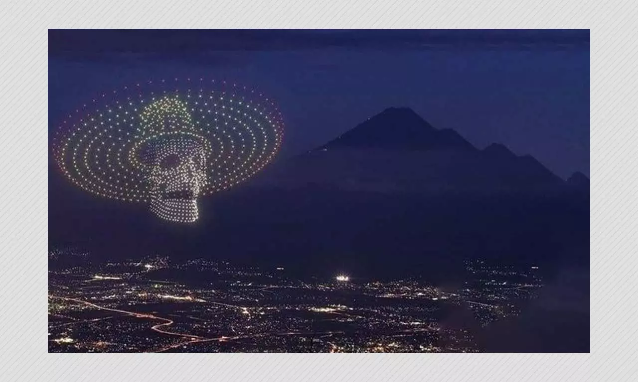 Doctored Image Shared As Day Of The Dead Drone Show In Mexico