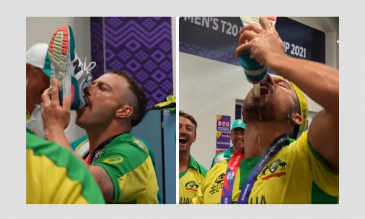 Australian Cricketers Drink From Shoe After T20 World Cup Win