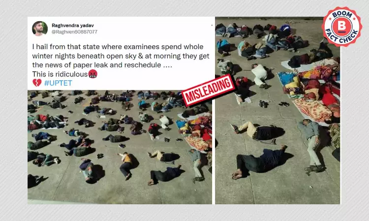 Photo Of Protesters From Rajasthan Shared As UP TET Exam Aspirants