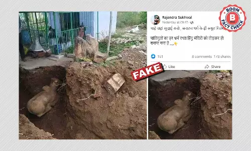 Nandi Idol Found At Tamil Nadus Temple Premise Revived With False Claims