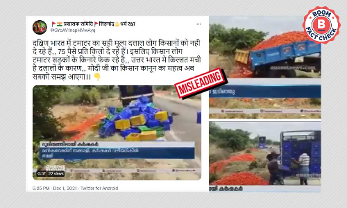 Old Video Of Farmers Dumping Tomatoes Falsely Linked To Farm Laws