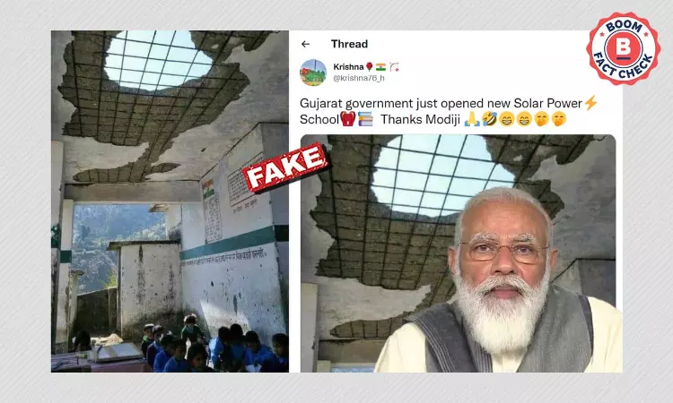 Photo Of Damaged Roof In Uttarakhand School Shared As Gujarat