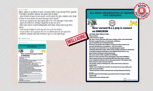 Message Misleadingly Claims Omicron Has Different Symptoms From Other Variants