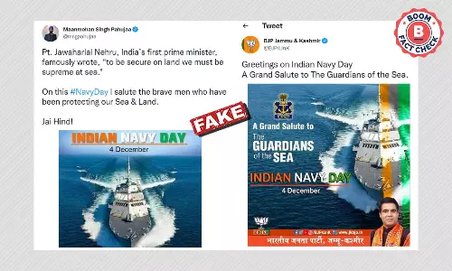 BJP, Congress Handles Share Photo Of US Naval Ship To Wish Indian Navy Day
