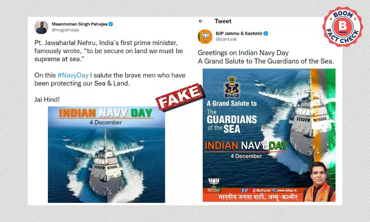 BJP, Congress Handles Share Photo Of US Naval Ship To Wish Indian Navy Day