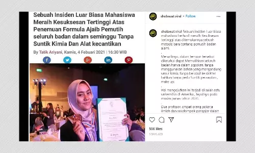 Indonesian Student Won Prize For Fishing Device And Not Skin Whitening Formula