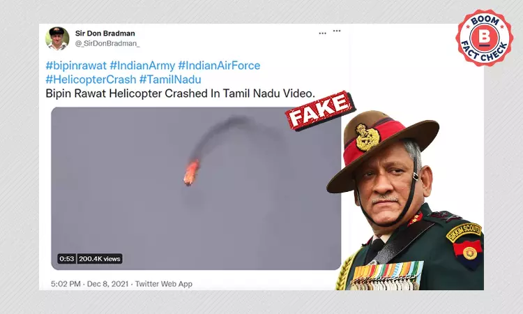 Video From Syria Peddled As Fatal Crash That Killed CDS Bipin Rawat