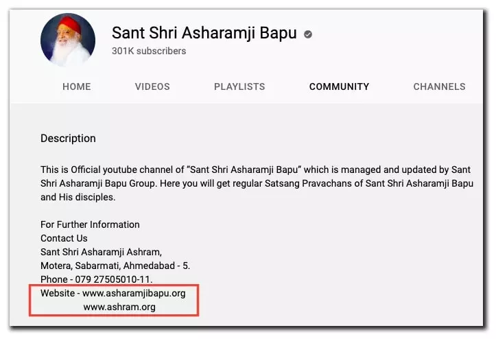 Screenshot From Asaram Bapus Official YouTube Channel