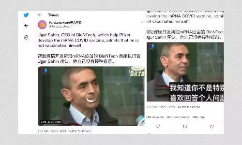 Old Interview Shared To Falsely Claim BioNTech CEO Ugur Sahin Is Unvaccinated