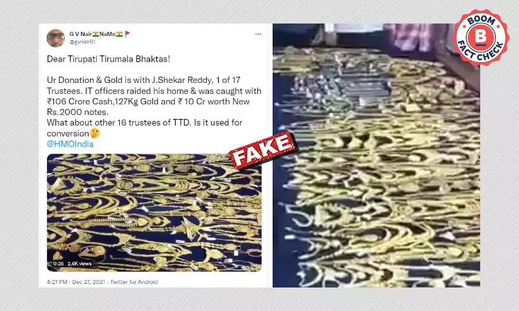 Unrelated Video Viral As Recent Raid On TTD Board Member J Sekhar Reddy