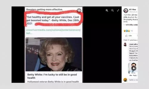 No, Betty White Did Not Get COVID-19 Booster Dose Before Her Death