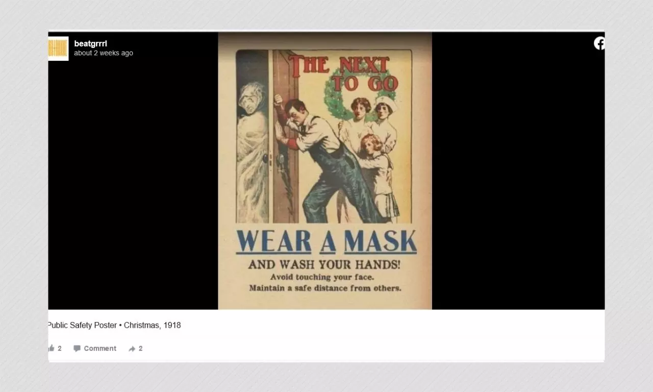 1918 Health Poster Does Not Advocate Masking And Social Distancing