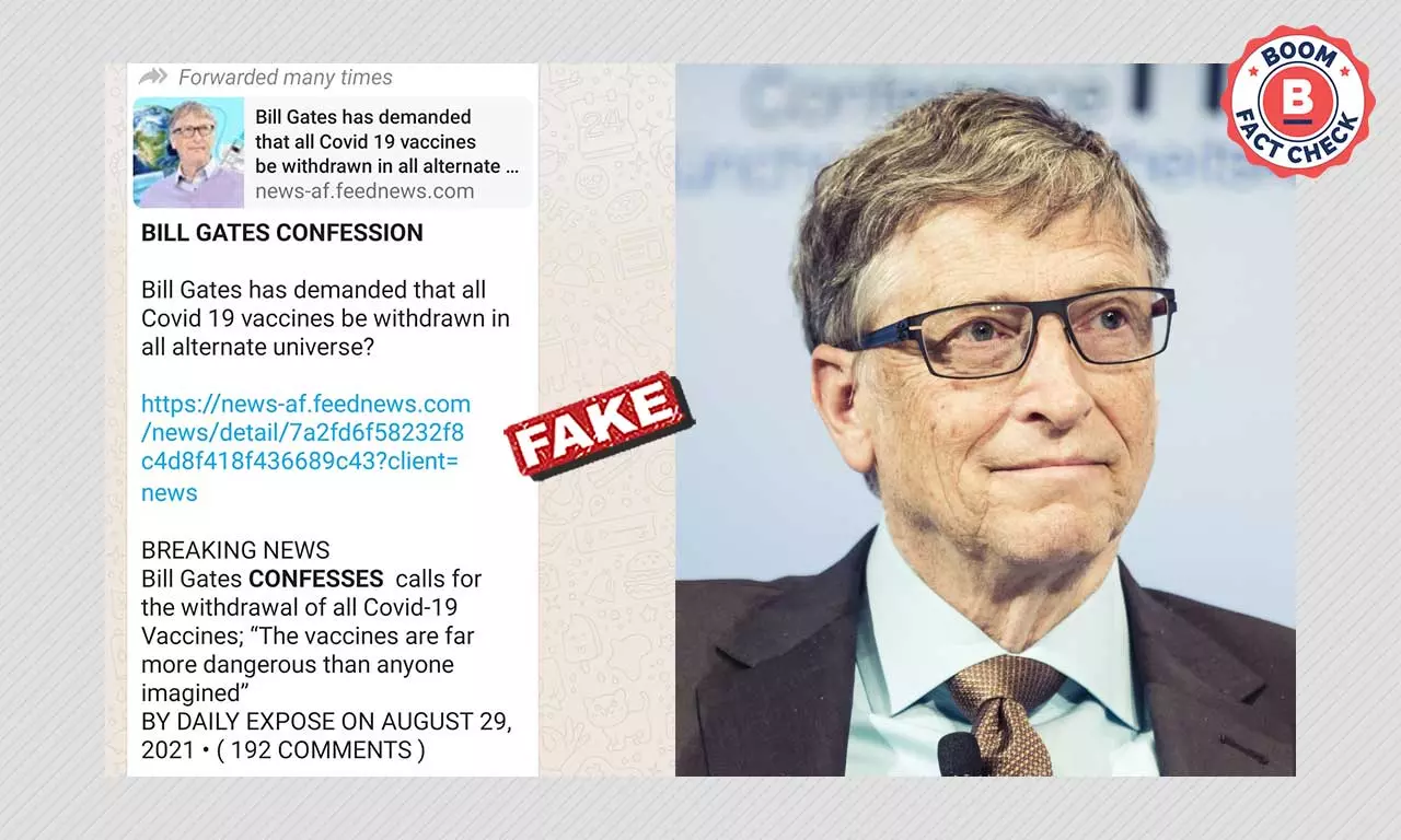No, Bill Gates Did Not Call For Withdrawal Of COVID-19 Vaccines
