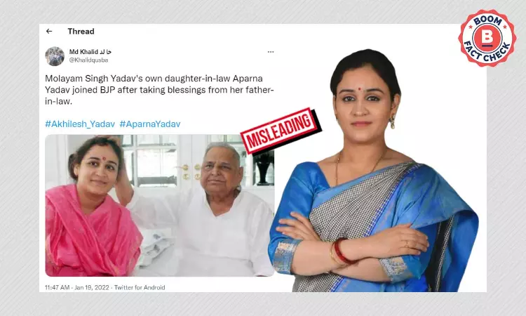 Photo Of Mulayam Singh Yadav, Aparna Yadav Shared With Misleading Claim