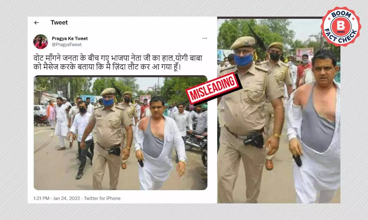 Photo From Rajasthan Viral As BJP Leader Thrashed In UP