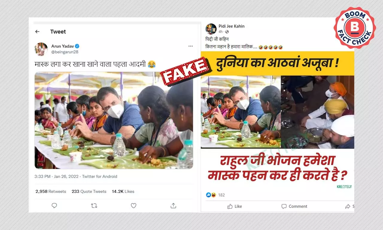 Photos Of Rahul Gandhi Wearing A Mask Viral With Misleading Claims