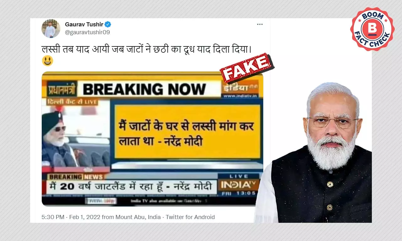Morphed India TV Graphic Attributes Fake Quote To PM Modi